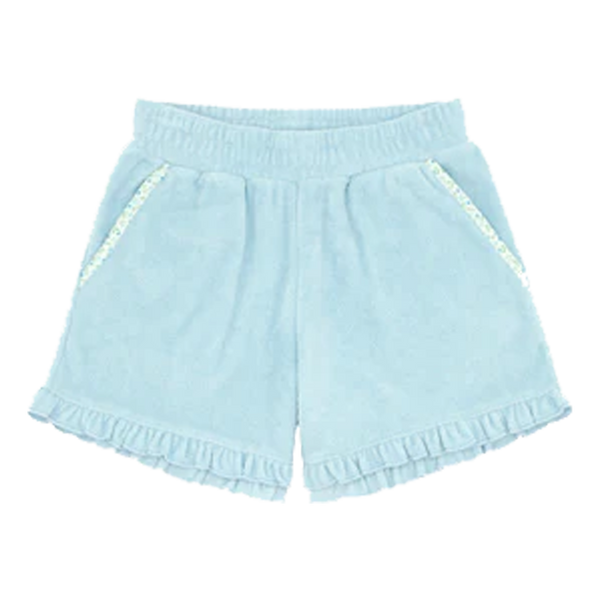 Girls Pacific Blue Ruffle Terry Shorts