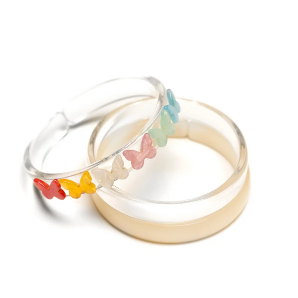 Butterfly Pearl Pastel Shades Bangles Set/3