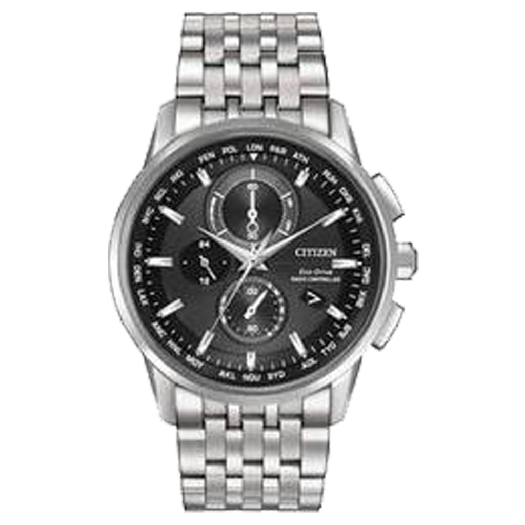 CITIZENS MEN ECO WR100 SS BRAC BLCK