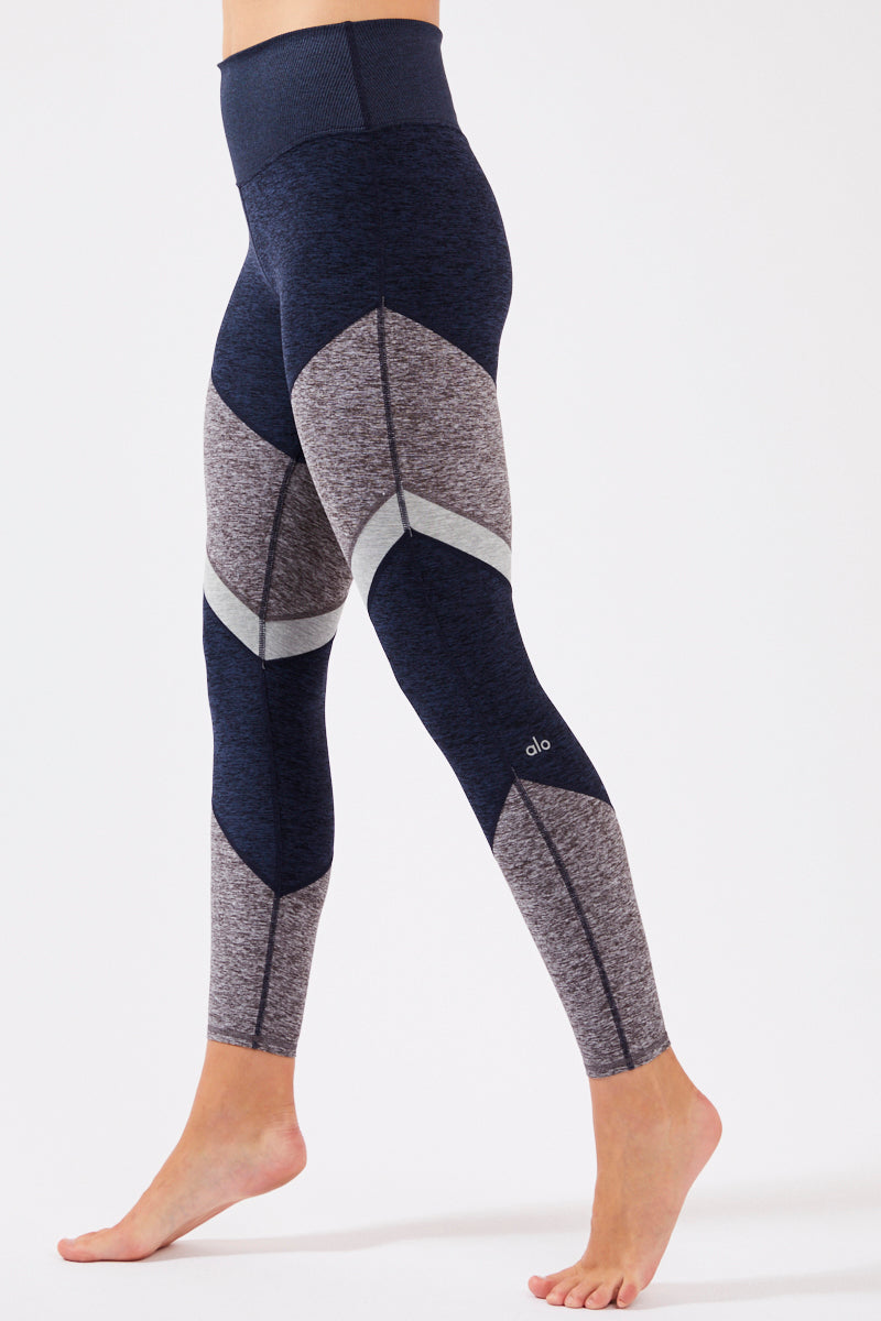 alo High Waist Lounge Legging in Powder Blue Heather