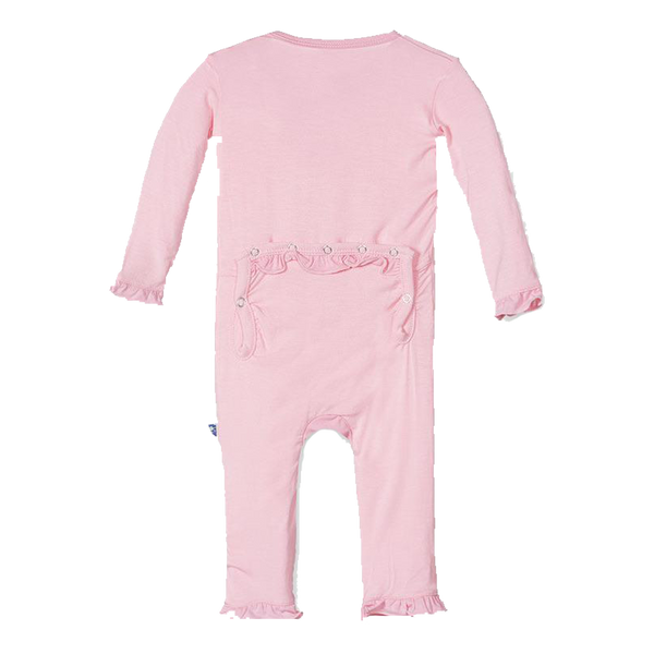 Solid Muffin Ruffle Coverall with Snaps