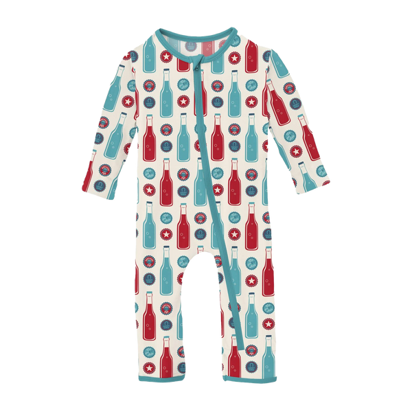Print Coverall with Zipper