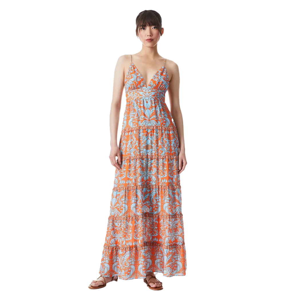 slim fit dress slacks Karolina Halter Maxi Dress