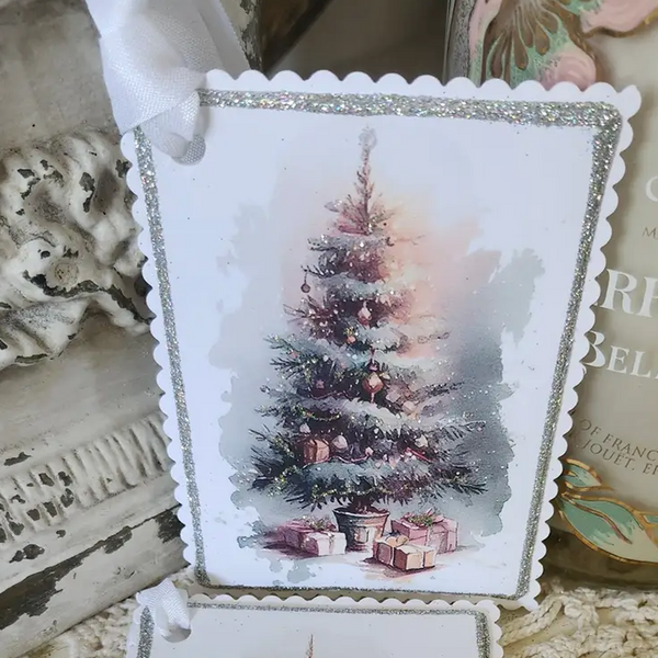 Christmas Gift Tag Gorgeous Tree N Presents