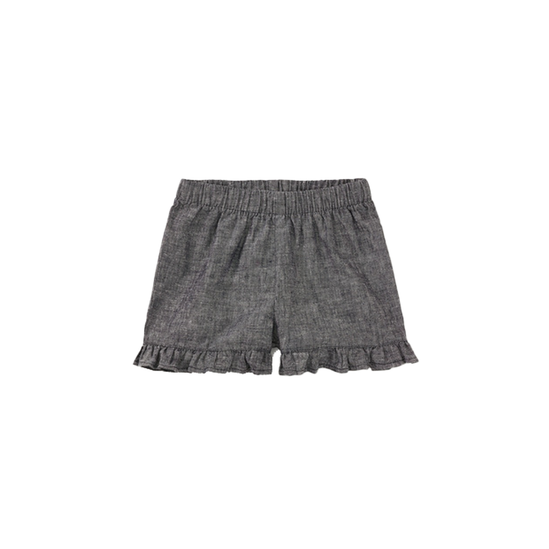 Chambray Ruffle Hem Baby Short