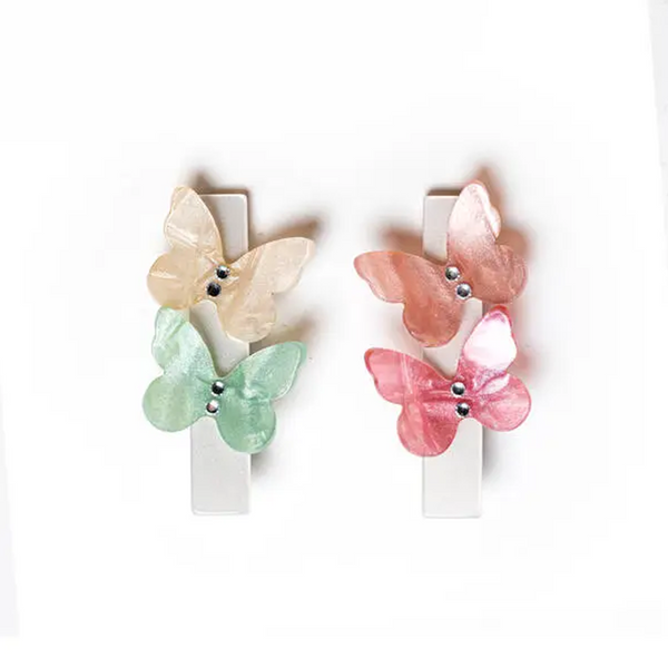 Butterflies Pearlized Pastel Alligator Clips