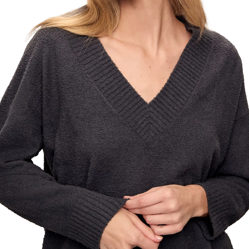 Recycled Boucle Boyfriend Oversized V-Neck Sweater
