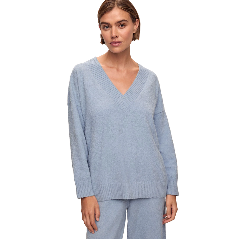 Recycled Boucle Boyfriend Oversized V-Neck Sweater