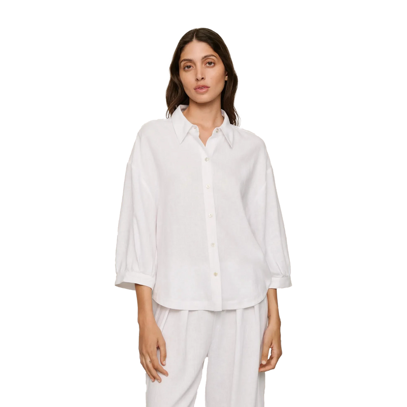 Linen Blend Relaxed Quarter Sleeve Top