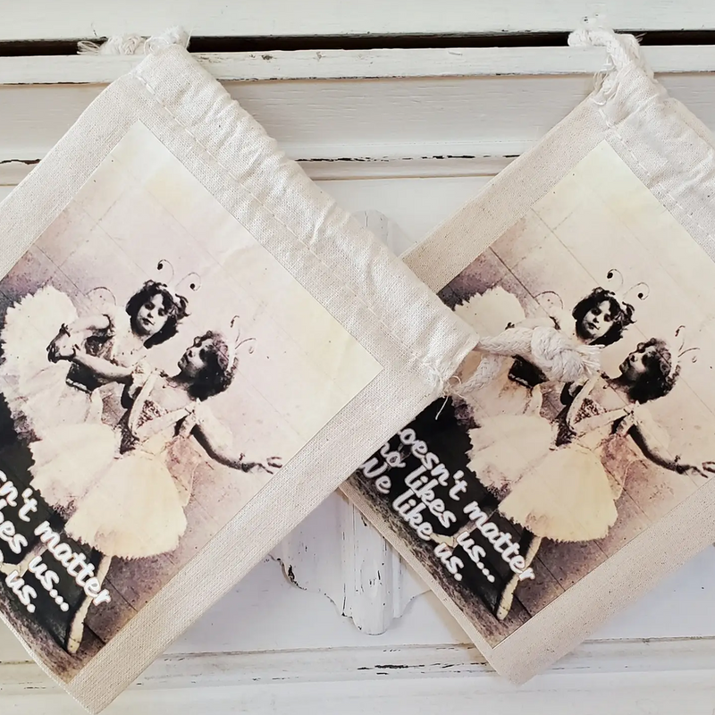 Draw String Canvas Gift Bag Pouch