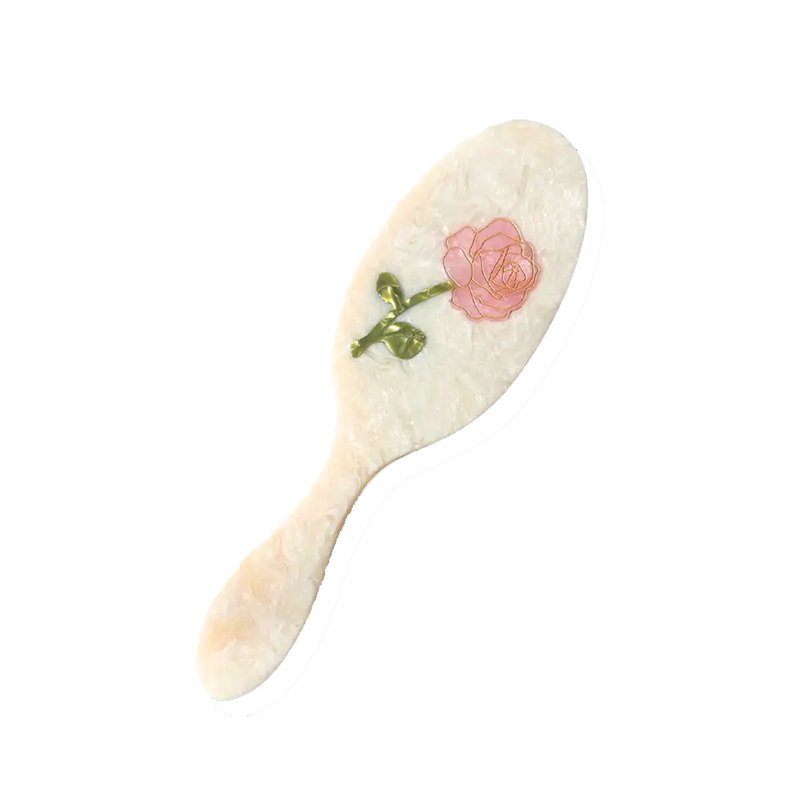 Hand-Painted Spring Rose Amazing Hair Day Brush | Eco-Friendly