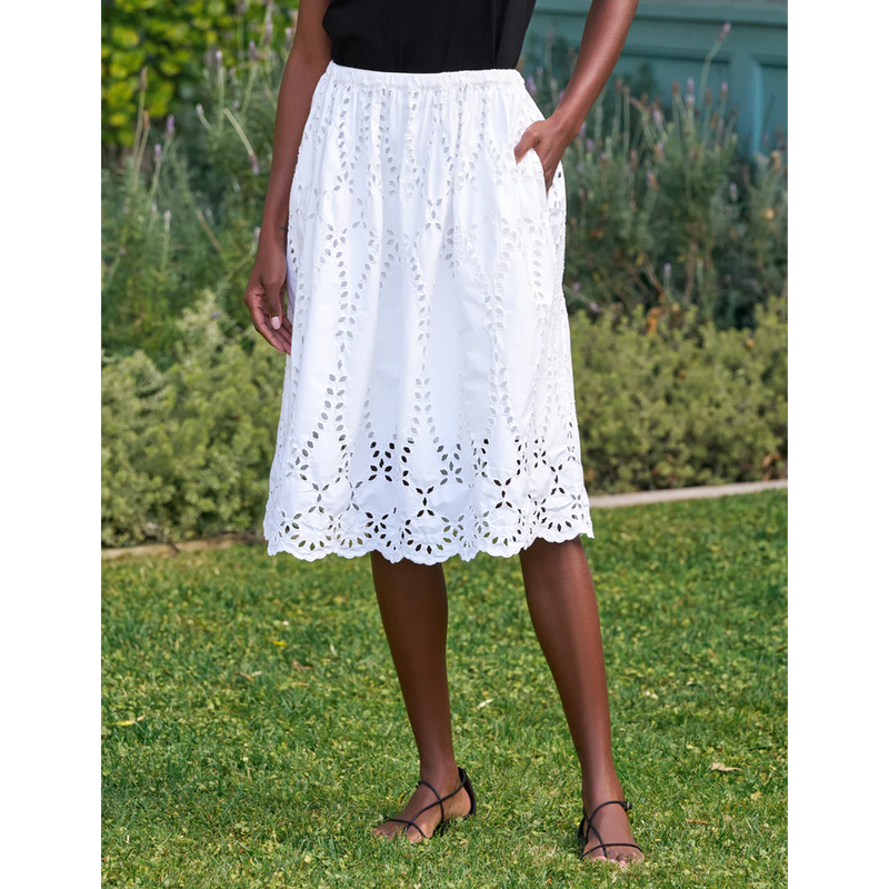 Grace Skirt, Eyelet Midi Skirt