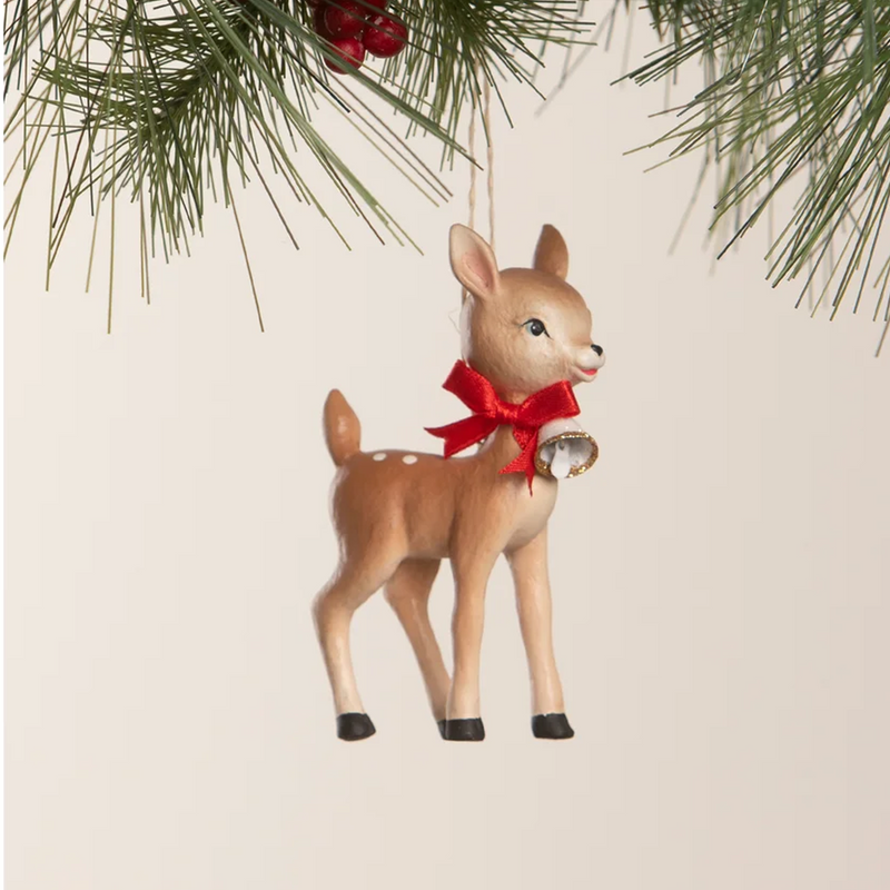 Retro Ruby Reindeer Ornament