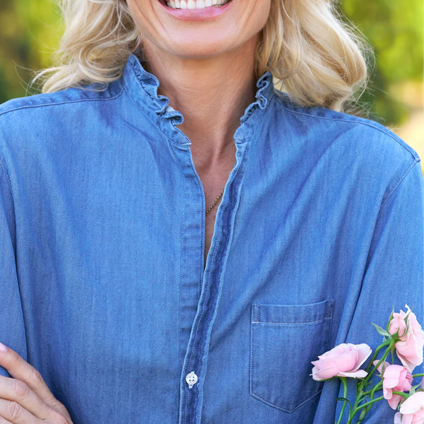 Eileen Ruffle, Ruffle Collar Button-Up Shirt