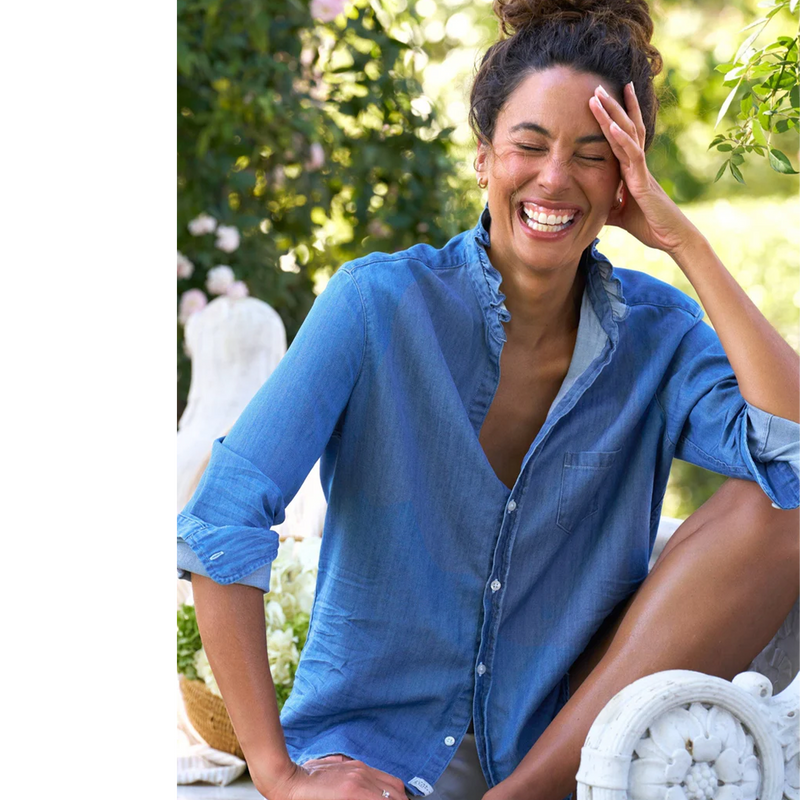 Eileen Ruffle, Ruffle Collar Button-Up Shirt