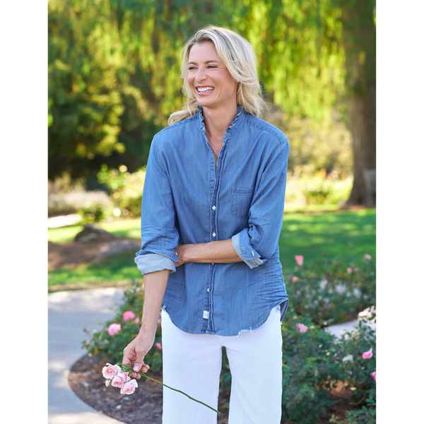 Eileen Ruffle, Ruffle Collar Button-Up Shirt