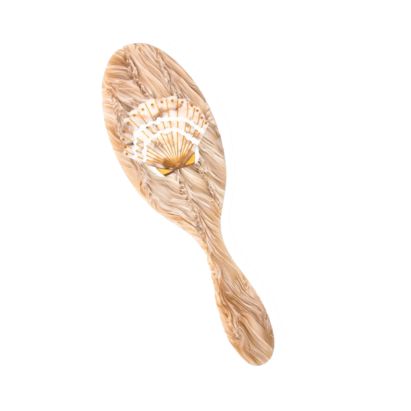 Hand-Painted Seashell Acetate 2-1 Daily Hair Brush