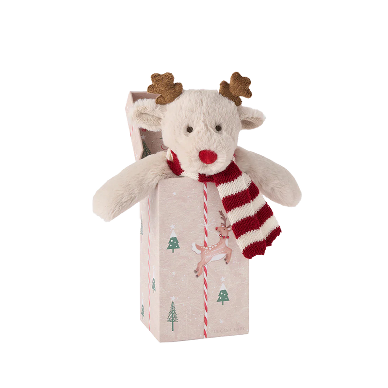 Reindeer Snuggler Plush Security Blanket w/ Gift Box