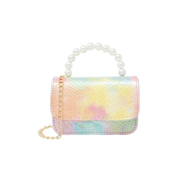 Tie Dye Crocodile Pearl Handle Handbag