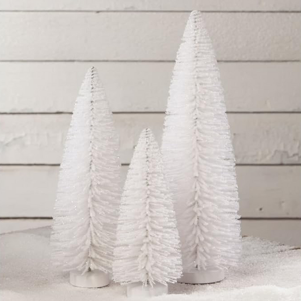 Winter White Flocked Trees, Set of 3