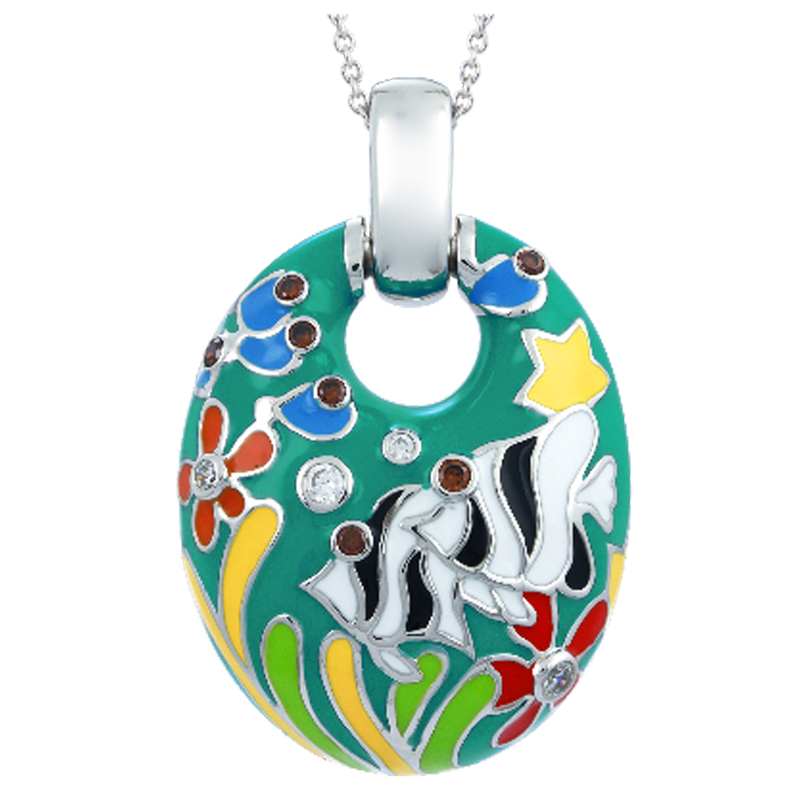 Anglefish Teal Pendant