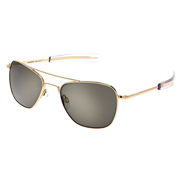 Aviator 55mm 23K Gold Skytec P American Gray