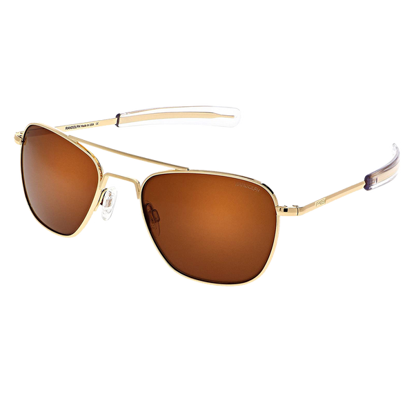 Aviator 55mm 23K Gold Skytec P American Tan