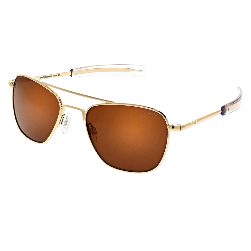 Aviator 55mm 23K Gold Skytec P American Tan