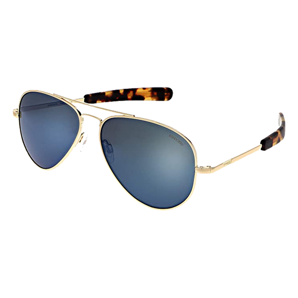 Randolph Aviator Sunglasses - 23K Gold - SkyTec-P Polarized Cobalt - Regular (55mm)