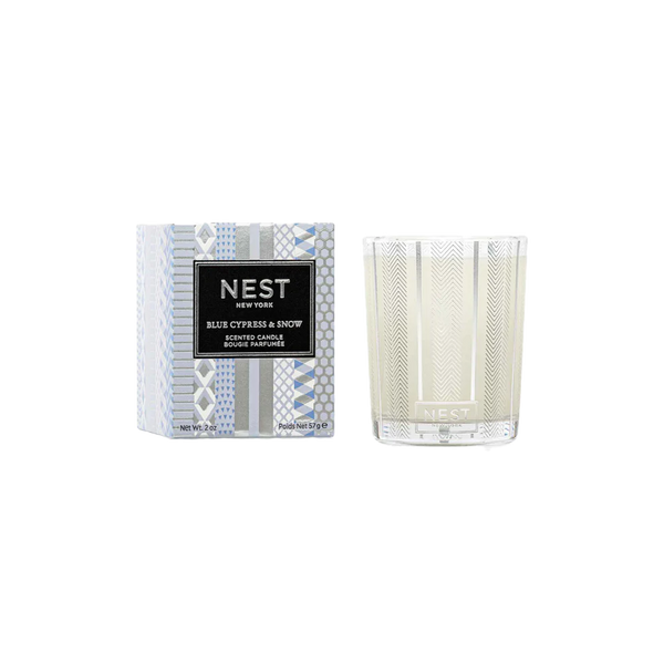 Blue Cypress & Snow Votive Candle