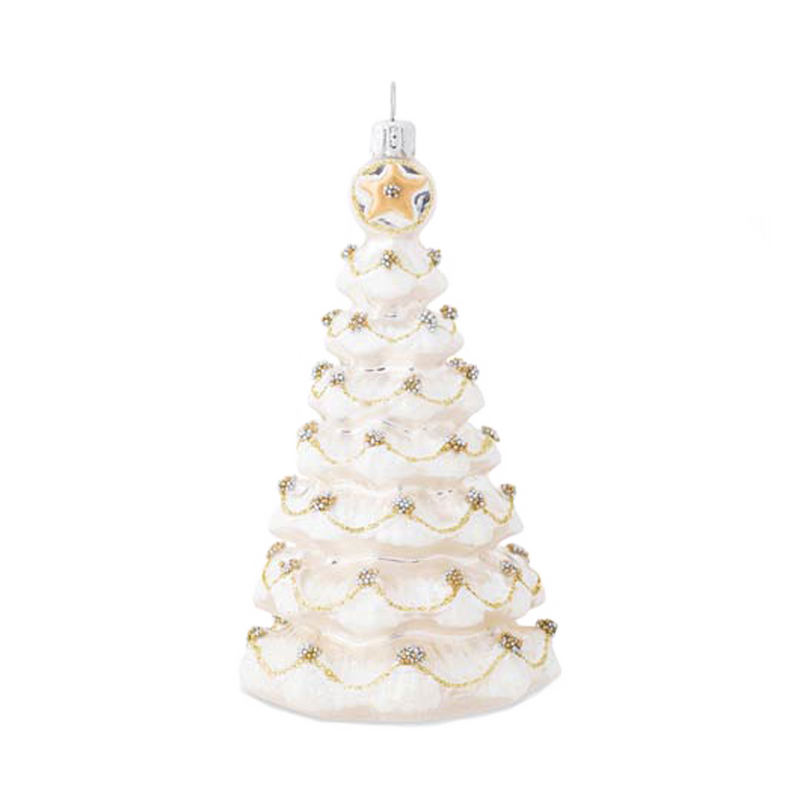 Berry & Thread Gold & Silver Tree Glass Ornament