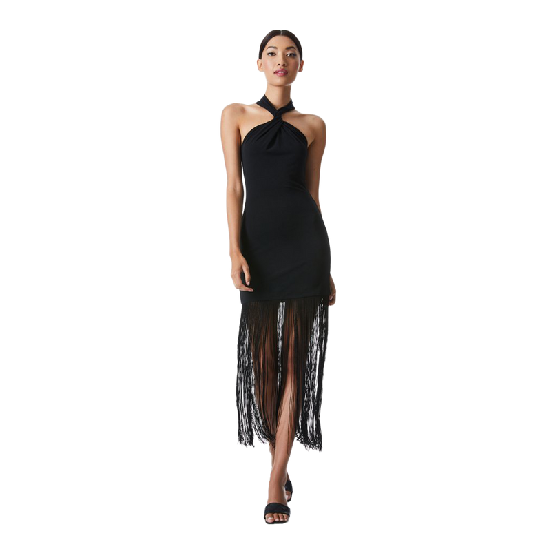 Steph Halter Neck Fringe Dress