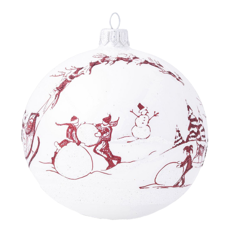 Country Estate Winter Frolic Glass Ornament