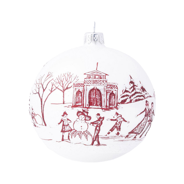Country Estate Winter Frolic Glass Ornament