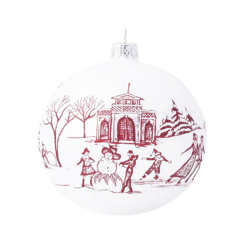 Country Estate Winter Frolic Glass Ornament