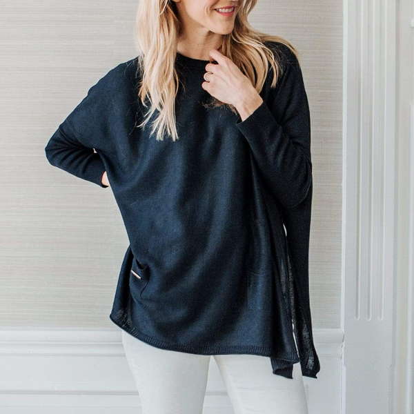 Crewneck Mini Pocket Travel Sweater