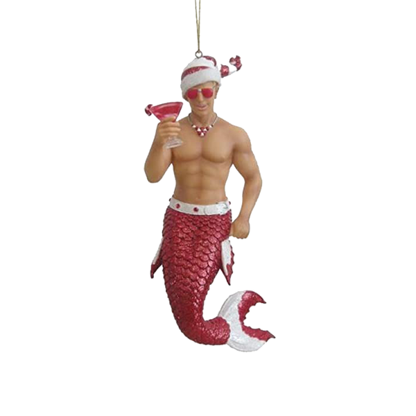 Candy Cane Merman Ornament