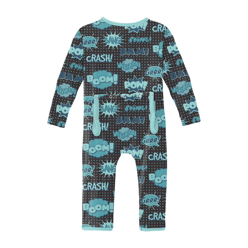 Print Coverall with Zipper