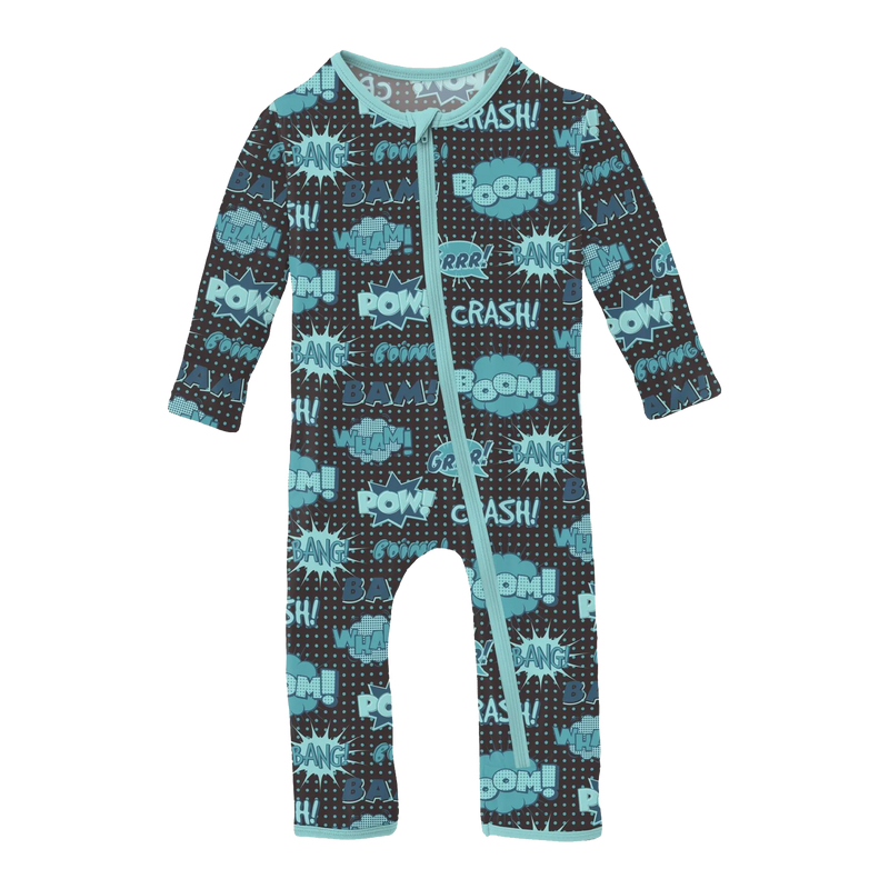 Print Coverall with Zipper