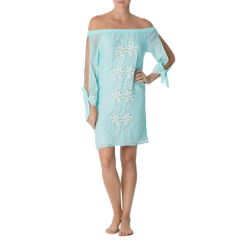 Embroidered Off The Shoulder Dress
