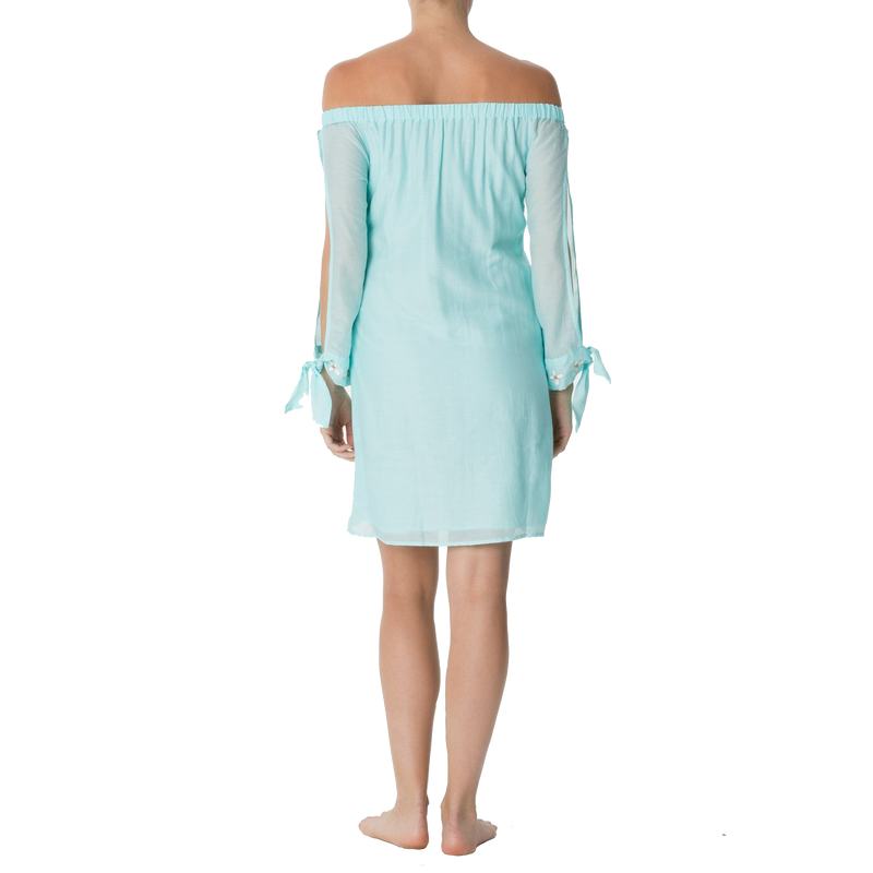 Embroidered Off The Shoulder Dress