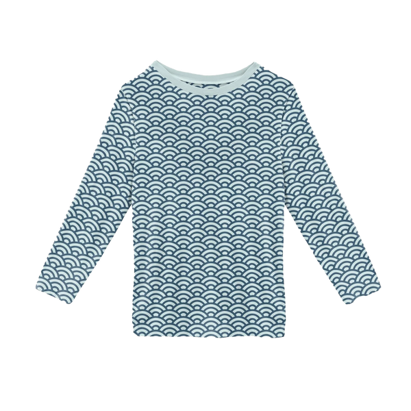 Print Long Sleeve Easy Fit Crew Neck Tee