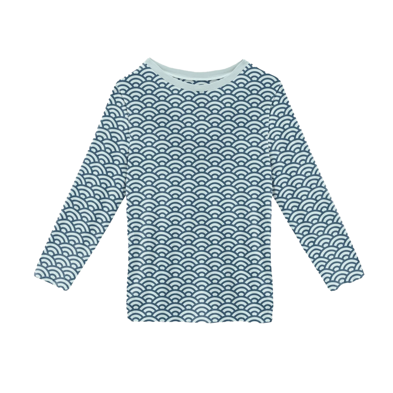 Print Long Sleeve Easy Fit Crew Neck Tee