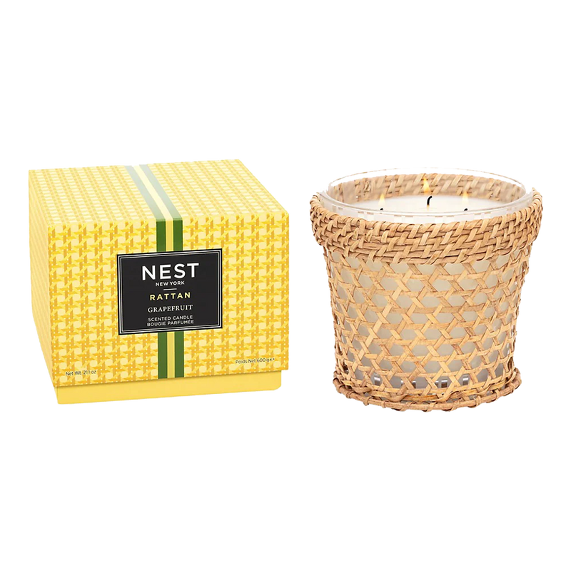 Grapefruit Rattan 3-Wick Candle