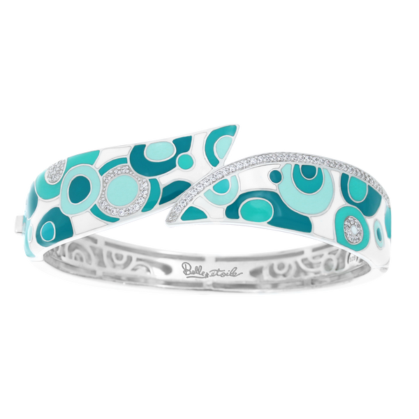 Groovy White Aqua Bangle