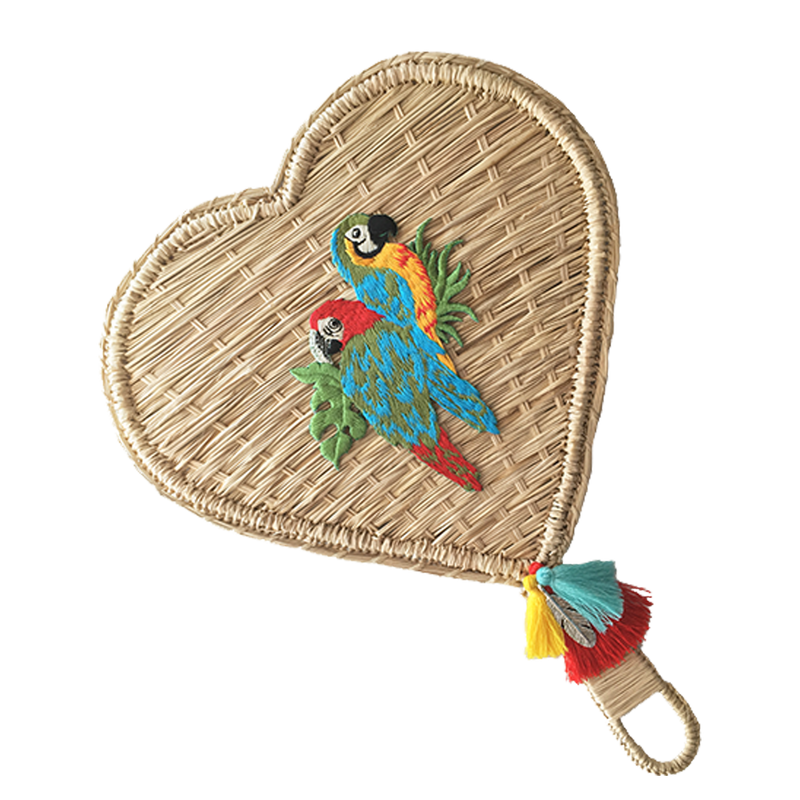 Fan - House of Lafayette - Parrots Blue