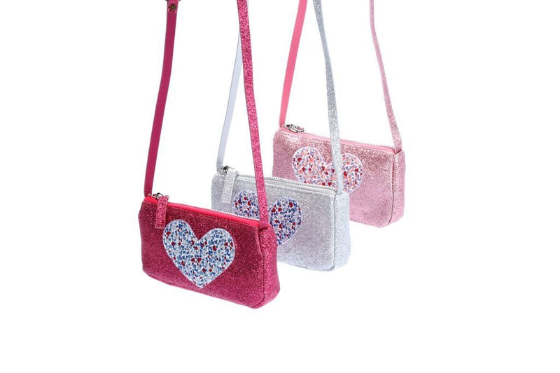 Glitter Purse with Heart Applique
