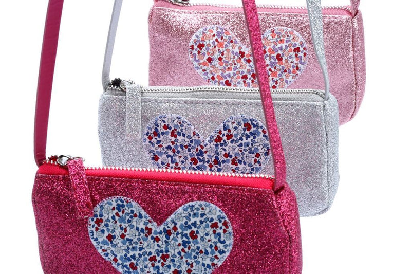 Glitter Purse with Heart Applique