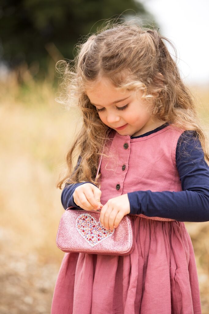 Glitter Purse with Heart Applique