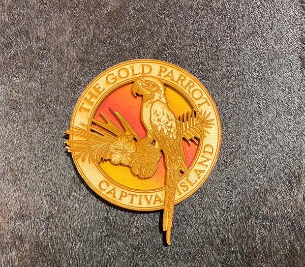 The Gold Parrot Magnet